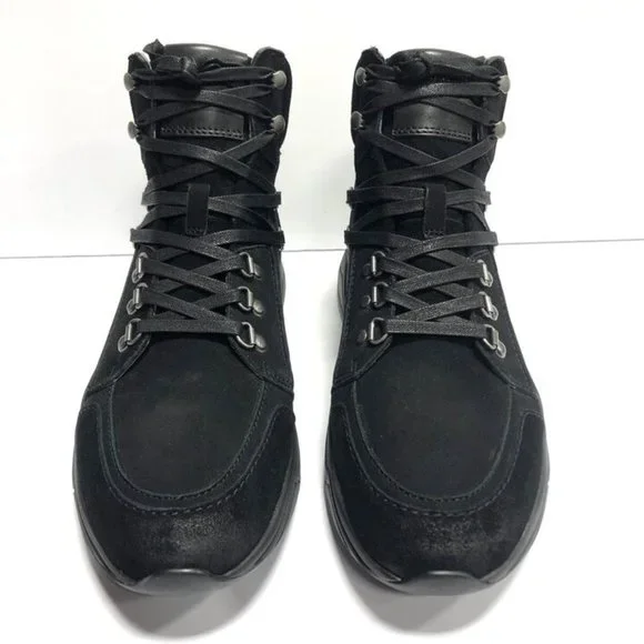 All Saints Men’s Brant Black Leather Ankle Boots Size 10 M